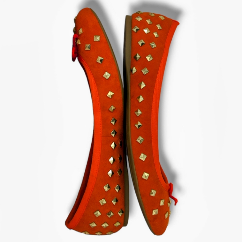 J. Crew Orange Flats with Gold Studs - Picture 4 of 6